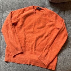 Women's Land's End Orange Cashmere Sweater - small